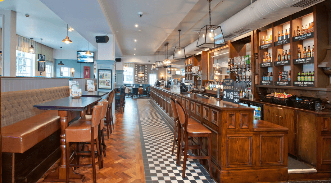 an image inside the old post office pub in bristol